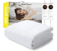 Air Pro Electric Blanket - Fully Fitted Mattress Cover With Elastic Straps - Premium Fleece Easy Fit Heated Blanket - Detachable Dual Controllers & Machine Washable - Super King - 180x200cm