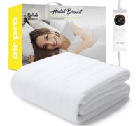 Air Pro Fleece Electric Blanket - Heated Mattress Cover with Controller in White | Size: Double Air Pro White Double