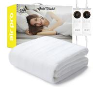 Air Pro Fleece Electric Under Blanket - Fitted Heated Mattress Cover with Controller - King - 150x200cm - White - King
