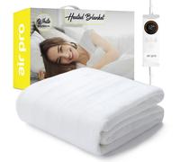 Air Pro Fleece Electric Under Blanket - Fitted Heated Mattress Cover with Controller - Single 90x190cm - Single - White