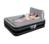 Air Pro Get Fit Air Bed With Built In Electric Pump - King Quick Blow Up Airbed & 2 Inflatable Pillow - Elevated Air Mattress - Black/grey