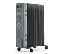 Air Pro Oil Filled 11 Fin Portable Electric Radiator Heater 2500W - Grey