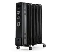 Air Pro Oil Filled Radiator 2500W with Thermostat & 24h Timer - 11 Fin Portable Electric Heater 3 Heat Settings, Overheat & Tip-Over Protection, Quiet for Home, Office and Any Room Radiator on Wheels