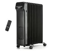 Air Pro Oil Filled Radiator 2500W with Thermostat, 9 Hour Timer, Remote Control - 11 Fin Portable Electric Heater Overheat & Tip-Over Protection Quiet for Home, Office and Any Room Radiator on Wheels