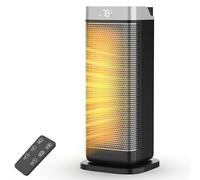 Air Pro Portable Electric Space Heater 17" - Energy Efficient PTC Ceramic Heater - 90 degree Oscillation, Remote Control, Tip Over & Overheat Protection, Built In Thermostat LED Display 1-12HR Timer