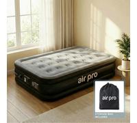 Air Pro Single Size Inflatable Air Mattress - Soft Surface Built-In Electric Pump Quick 3 Min Self Inflating Airbed - 190X100X46Cm