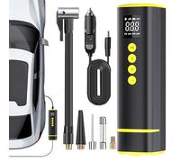 Air Pump, Air Pump for Car Tyres, Electric Tyre Pressure Gauge up to 10 Bar for Car, Motorcycle, Bicycle, Vehicle