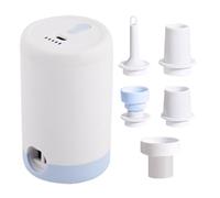 Air Pump, Balloon Blower, Powerful Motor Inflates Deflates Fast Quiet, Compact Handheld Design with Adapters, Portable Compressor for Travel Camping Sports, 10.5x6.3cm