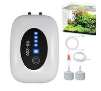Air Pump for Aquarium, Portable Rechargeable Quiet Air Pump with 2 Outputs | Aquarium Aerator for Indoor Living Fountain Hydroponics