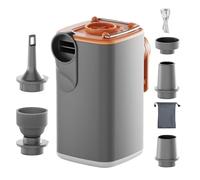 Air Pump for Inflatables - Portable Electric Inflator with Camping Light and 5 Nozzles - Tiny Air Mattress Pump | for Inflatables Floats Mattresses Travel Sports Home Beach Roadside Outdoors