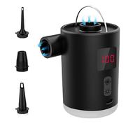 Air Pump for Mattresses, Compact Air Pump for Inflatables | Portable Rechargeable Inflator with LED Light for Travel, Guests, Overnight and Hiking