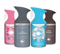 Air Pure & Fresh Air Freshener 4 Designer Collection Bundle 250ml Each - True Romance, Fresh Linen, Deep Oud & My Victory Long-Lasting Room Spray Eliminates Odours for Home, Office & Car Freshness