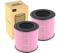 Air Purifier AP0601 Pollen/Pet Allergens Replacement Filters, 5-IN-1 with Activated Carbon, High-efficiency HEPA Filter, Pink, 2 Pack