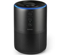 Air Purifier for Home & Bedroom, Quiet HEPA Filter for Smoke, Pet Dander, Odours with Fragrance Sponge & 4 Speed for Sleep, 4 × Replacement pre-filters for Bedroom, Blue Ambient Light, Iron Grey