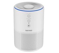 Air Purifier for Home & Bedroom, Quiet HEPA Filter for Smoke, Pet Dander, Odours with Fragrance Sponge & 4 Speed for Sleep, 4 × Replacement pre-filters for Bedroom Office, Blue Ambient Light, White