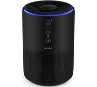 Air Purifier for Home & Bedroom, Quiet HEPA Filter for Smoke, Pet Dander, Odours with Fragrance Sponge & 4 Speed for Sleep, 4 × Replacement pre-filters for Bedroom, Blue Ambient Light (Black)