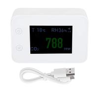 Air Quality Detector, Digital CO2 PM2.5 Tester with 2.8in Screen, USB Charging White - High Accuracy Infrared Sensor, Real - Time Air Flow Detection, Ideal for Home and Office