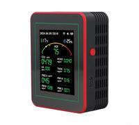 Air Quality Monitor, 15-in-1 Indoor Air Quality Tester with Temperature Humidity PM2.5 HCHO Detection Real Time Display, Smart Indoor Environment Tester 2000mAh for battery for Home Office(black)