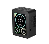 Air Quality Monitor, Air Quality Detector, PM2.5, Haze Particle Monitor, Concentration Dust Particle Detection, PM2.5 PM1.0 PM10 Air Tools for Home, Hotel, Office, Car(Nero)