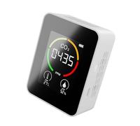 Air Quality Monitor, CO2 Detector Air Quality Monitor Indoor with Intuitive Color-coded System LCD Large Screen for Greenhouses, Agricultural Production, Warehouses (White)
