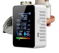 Air Quality Monitor Detector - Home Testing Device, Real Time Smart Sensor | Accurate Indoor Carbon Dioxide Measurement System Quiet Digital Display Environmental Analyzer For Bedroom Living Room