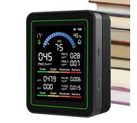 Air Quality Monitor Indoor - 10-In-1 Carbon Dioxide Monitor With Charging Cable | Real Time Environment Measurement System Design Accurate Pollution Level Tracking Display Module