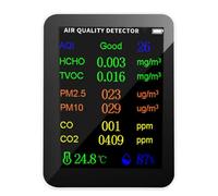 Air Quality Monitor - Portable CO2-Detector, High Precision Digital Tester | 10-in-1 Climate Sensor Device, Smart Display Alarm Tool, Accurate Health Accessory for Bedroom Living Room Office School