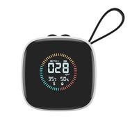 Air Quality Sensor - Pm2.5 Tester, Compact Atmosphere Monitor with Led Screen - Wearable Pollution Analyzer with Lanyard | Versatile Particulate Matter Measurement Device for Hiking and Travel