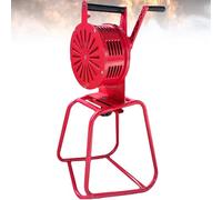 Air Raid Manual Crank Alarm,Handheld Loud Operated Crank Siren w/Rail Stand Base,120dB Loud Heavy Duty Fire Emergency Alarm,for Factories (Red )