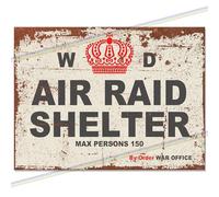 Air Raid Shelter Funny Metal Bar Sign for Mancave Home Pub Indoor or Outdoor Garden Retro Wall Plaque Man Cave Gift Retro Vintage Memorabilia 20cm x 15cm