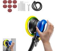 Air Random Orbital Sander 6" 150mm Dual Action Pneumatic Palm Sander, Air Orbit Polisher with Dust Collection Hose & Bag and Sandpapers for Sanding Wood, Metal, Auto Body Repair Work
