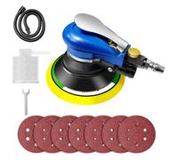 Air Random Orbital Sander 6", Lightweight Efficient Palm Sander with Sanding Papers and Dust Collection Hose, 10500RPM Polishing Air Sanders for Grinding Wood, Metal, Car Body, Furniture