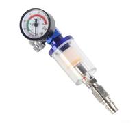 Air Regulator Gauge with Oil-Water Separator and Filter for Pneumatic Tools, 1/4 Thread Adapter for Air Compressor, 5-10 BAR Pressure Con(A)