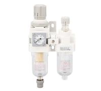 Air Regulator Lubricator Combo with G1/4in Inlet and Outlet, Pneumatic Tool Air Pressure Regulator with Aluminum Alloy Housing and Water Oil Separator for Industrial Use