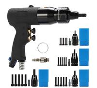 Air Rivet Nut Tool Kit,Pneumatic Rivet Nut Gun,Adjustable Speed Air Rivet Gun with 10-24, 1/4, 5/16,3/8,5pcs Mandrels Included with Each Size, Rivets Heavy Duty Air Powered Pop Rivet Gun