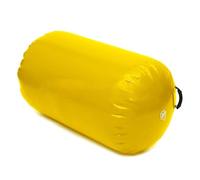 Air Roller Gymnastics Barrel Inflatable Roller Gymnastics Cylinder Trainer Sports Fitness Air Mat Airway Yoga Workout(Yellow,100x85cm)