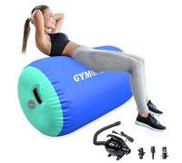Air Roller Gymnastics Barrel Inflatable Tumbling Roller Air Mat, Air Barrel Gymnastics Tumble Track Mat with Pump for Backhandspring/Training Cheerleading/Yoga/Home and Outdoor Use