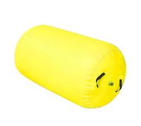 Air Roller Gymnastics Barrel Inflatable Tumbling Roller Back Handspring Trainer, Inflatable Air Barrel Gymnastics Training Mats for Body Coordination Backhandspring Home Gym,Yellow-50*70cm Automatic