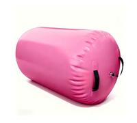 Air Roller Gymnastics Barrel Inflatable Tumbling Roller Back Handspring Trainer, Inflatable Air Barrel Gymnastics Training Mats for Body Coordination Backhandspring Home Gym,Pink-60 * 80cm Automatic