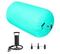 Air Roller Gymnastics Barrel Tumbling Mat, Inflatable Tumbling Barrel for Backflip Backbend Trainer, Air Spot Tumble Track Mat for Gymnastics Yoga Training Cheerleading Home Use,Green-80*100cm Manual