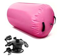 Air Roller Gymnastics Barrel Tumbling Mat, Inflatable Tumbling Barrel for Backflip Backbend Trainer, Air Spot Tumble Track Mat for Gymnastics Yoga Training Cheerleading Home Use,Pink-70*90cm Automatic