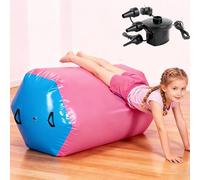 Air Roller Gymnastics Barrel with Electric Air Pump 70 * 90cm Large Inflatable Tumbling Rolle Spot Tumble Track Mat Backbend Trainer Non-Slip Soft for Training Home Practice Yoga Fitness Gym Exercise