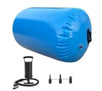 Air Roller Inflatable Gymnastics Mat Tumbling Barrel Backbend Trainer Portable for Gym Home Yoga Fitness blue 70 * 90CM