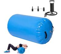 Air Roller Inflatable Gymnastics Tumbling Barrel, Inflatable Air Gymnastic Training Barrel with Air Pump, Tumbling Roller Gym Tumble Track Trainer for Exercise Training Yoga Backflip