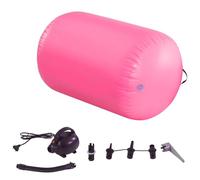 Air Roller Inflatable Tumbling Gymnastics Barrel 60/75/90cm Tumbling Mat Air Tumble Track Mat Backbend Trainer with Electric Air Pump for Training/Yoga/Backflip/Home Use (Pink, 60cm)