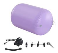Air Roller Inflatable Tumbling Gymnastics Barrel 60/75/90cm Tumbling Mat Air Tumble Track Mat Backbend Trainer with Electric Air Pump for Training/Yoga/Backflip/Home Use (Purple, 90cm)