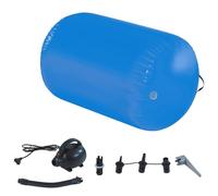 Air Roller Inflatable Tumbling Gymnastics Barrel 60/75/90cm Tumbling Mat Air Tumble Track Mat Backbend Trainer with Electric Air Pump for Training/Yoga/Backflip/Home Use (Blue, 90cm)