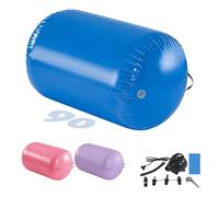 Air Roller Inflatable Tumbling Gymnastics Barrel 60/75/90cm Tumbling Mat Air Tumble Track Mat Backbend Trainer with Electric Air Pump for Training/Yoga/Backflip/Home Use