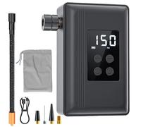 Air Rush Electric Pump, 150 Psi High Pressure Fast/Intelligent Inflation, Mini Bike Tire Airs Pump with Digital Gauge, Three Lighting Modes, for Road Bike, Mountain Bike, Swimming Ring (Black)