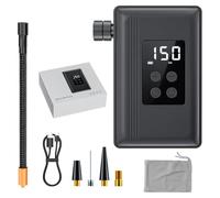 Air Rush Electric Pump, Mini Electric Bike Pump, Tyre Inflator Cordless Compressor, with Digital Pressure Gauge, Auto-Off & LED Light, Rechargeable Tire Pump for Road Bikes, Mountain Bikes, E-Bike